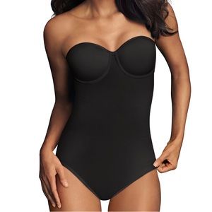 Maidenform Flexees Ultra Firm Bodybrief Strapless Body Shaper Black 36D